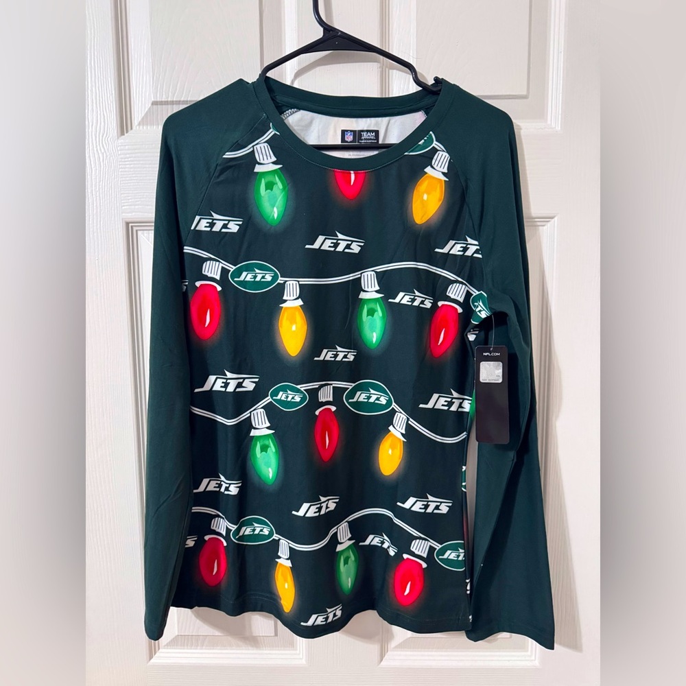 NWT New York Jets Woman's Christmas Pajamas size small